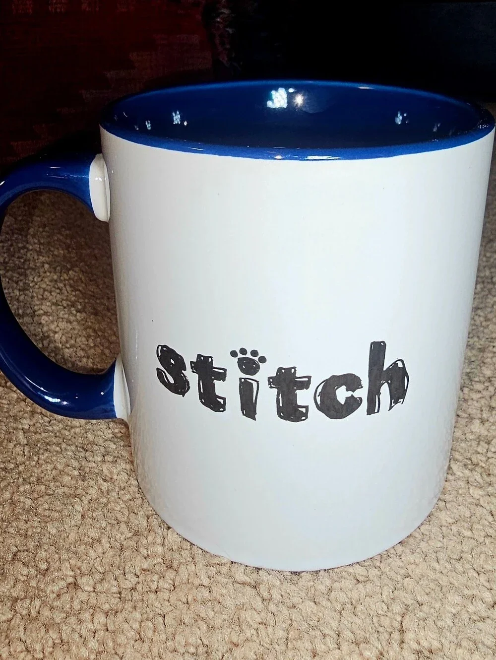 Disney Lilo & Stitch Large Ceramic Mug Cup 20oz. Stitch Sitting